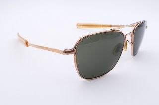 Vtg Ao American Optical 1/10 12k Gf Gold Aviator Sunglasses Frames 52mm B063