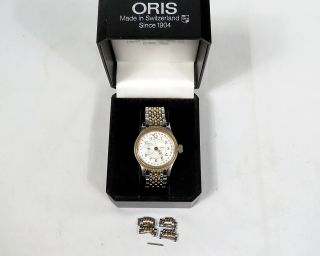 Rare Oris 7462 Automatic Big Crown Watch Subdial 27 Jewels Date Pointer w/Box 2