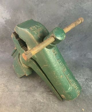 Cole Tool Mfg No.  11 Pole Pipe Bench Vice Anvil Vintage Green Swivel Rare