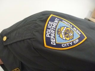 VINTAGE USA BLACK POLICE JACKET WITH BADGES GIBBS 419 NYPD CITY OF YORK 7