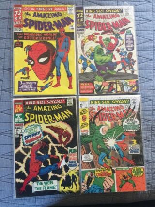 Rare 1964 Silver Age Spider - Man Annual 1,  2,  3,  4,  7 Sinister Six Keys