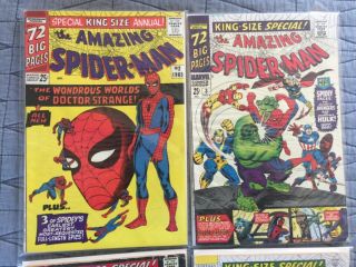 RARE 1964 SILVER AGE SPIDER - MAN ANNUAL 1,  2,  3,  4,  7 SINISTER SIX KEYS 6