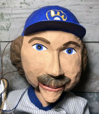 Vintage 1980s Handmade Milwaukee Brewers Robin Yount Marionette Puppet 2