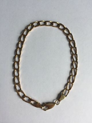 Vintage 9ct Gold Curb Link Bracelet 8.  2g