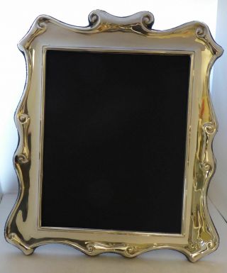 Solid Silver Picture Frame Holds Photograph 10 X 8 Frame 14 X 12 1/2 Inches