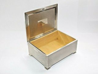 Quality Art Deco Solid Silver Sterling Cigarette Cigar Trinket Box Hm B/ham 1937