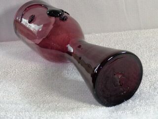 Rare MCM Mid Century Modern BLENKO Glass Amethyst Purple Head Face Vase 1955 5
