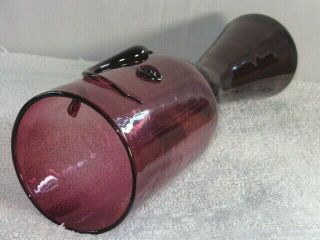 Rare MCM Mid Century Modern BLENKO Glass Amethyst Purple Head Face Vase 1955 6