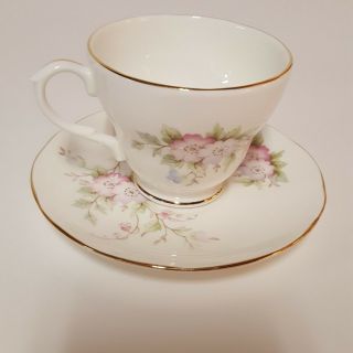 Vintage Duchess Bone China Cup And Saucer - Pink - England