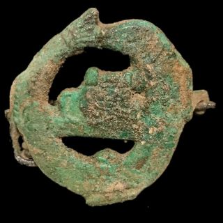 Large Roman Ancient Bronze Fibula Brooch - 200 - 400 Ad (1)