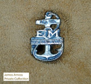 James Arness Gunsmoke Marshal Dillon Wwii Us Navy War Bond Club Pin