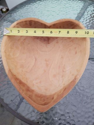 Wooden Heart Shaped Bowl Hand Carved about 11 
