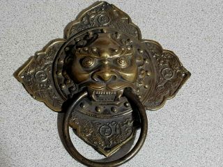 Fantastic Extremely Rare Late Medieval Bronze Door Knocker.  253 Gr.  150 Mm