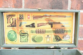 Vintage G.  I.  JOE 1964 HASBRO Foot Locker Wooden Box for accessories MIlitary 3