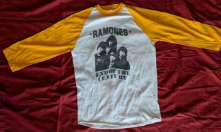 Vintage Ramones " End Of The Century " Long - Sleeve Promo Jersey - Med - Rare