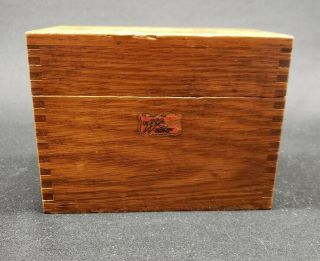 Vintage Weis Wood Finger Jointed White Oak 3x5 Card File Recipe Index Box