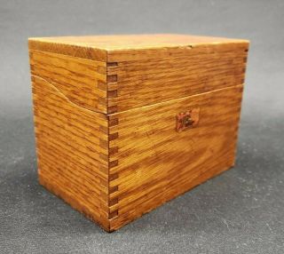 Vintage Weis Wood Finger Jointed White Oak 3x5 Card File Recipe Index Box 2