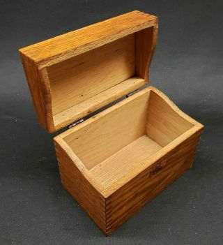 Vintage Weis Wood Finger Jointed White Oak 3x5 Card File Recipe Index Box 3