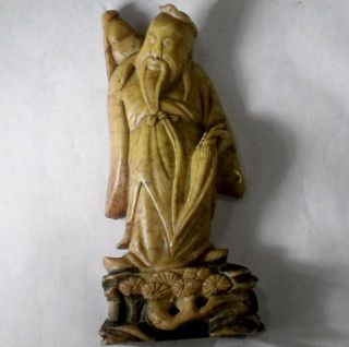 Antique Chinese Fine Carved Stone Statue Figure Sage Immortal 2