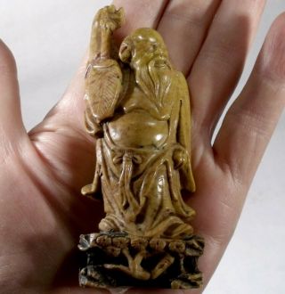 Antique Chinese Fine Carved Stone Statue Figure Sage Immortal 1