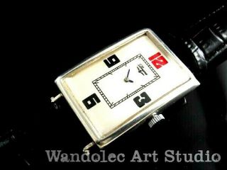 Vintage Men ' s Wristwatch LONGINES Art Deco Sterling Silver Mens Wrist Watches 8