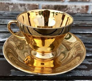 Vintage Gold Tea Cup & Saucer Set Bavaria Germany