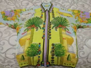 Gianni Versace Vintage Authentic Shirt 1993 Size 50 100 Miami Cars
