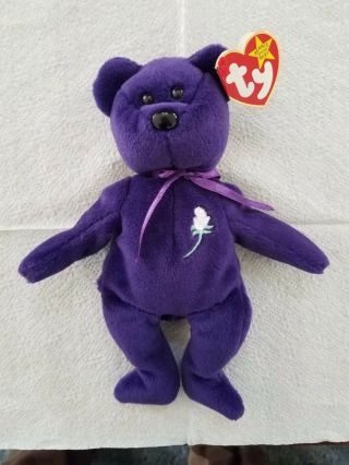 Rare Ty 1st Edition Princess Diana 1997 Retired Beanie Baby No Space