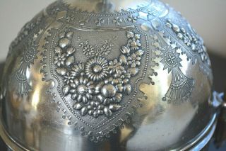 Stunning Antique Victorian Floral Swags Rogers Bro Silverplate Butter Dish Cover 5