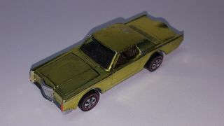Vintage Hot Wheels Redline 1968 Custom Continental Mark Iii Gold/green