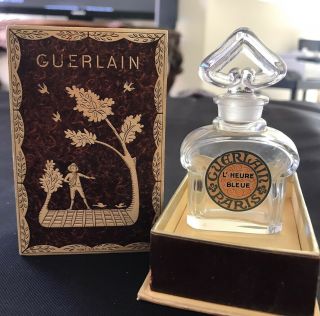 STUNNING 1920s RARE L ' HEURE BLEUE BY GUERLAIN PARIS BACCARAT PERFUME BOTTLE BOX 4