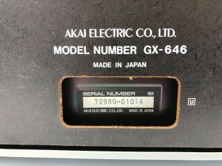 Akai GX - 646 Vintage Reel to Reel Tape Deck/Recorder 9