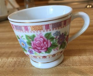 VINTAGE TEACUP AND SAUCER FLOWERS AND PINK ROSES 3