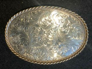 Vintage Sterling Silver Diablo Western Design Belt Buckle
