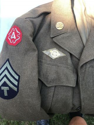 Ww2 Army Ike Jacket With Bullion German Made 9th Army Patch