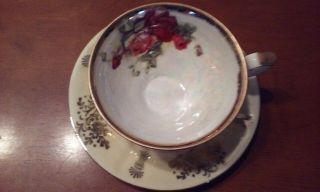 Royal Halsey Cup & Saucer Yellow with Roses & Gold Trim 2