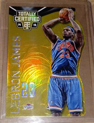 2014 Totally Certified Platinum Gold Refractor Die - Cut 11 Lebron James /10 Rare