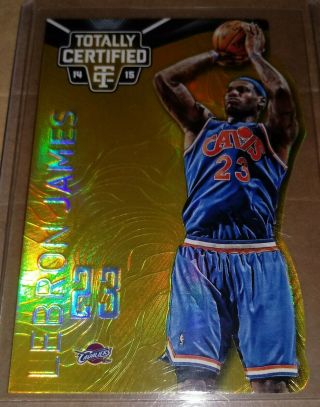 2014 Totally Certified Platinum gold refractor Die - Cut 11 LeBron James /10 rare 3