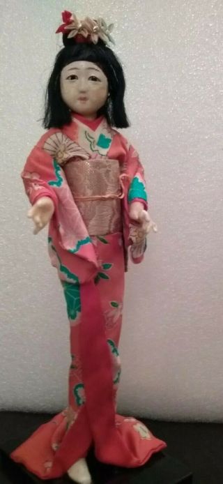 Antique japanese Geisha Doll.  Early 1900 ' s.  10.  5 inch tall. 2