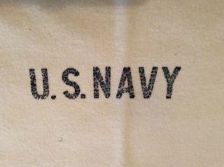 Authentic WWII US Navy Blanket - Measures 54in X 72in - 3 Small Wear Holes 2