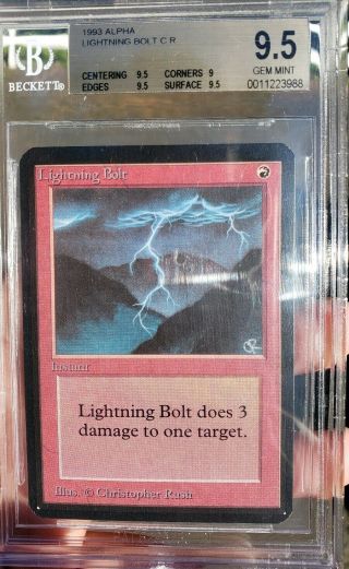Vintage Magic | Mtg Bgs 9.  5 Alpha Lightning Bolt,