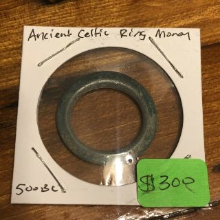 Ancient Celtic Ring Money Proto - Coin Authentic Artifact 200 - 500bc Currency Old