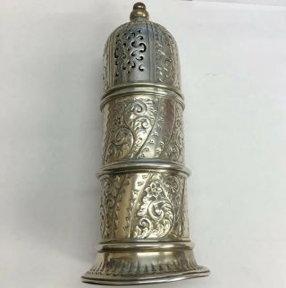 Antique Solid Silver Sugar Caster/ Shaker Circa 1853 F Bushell