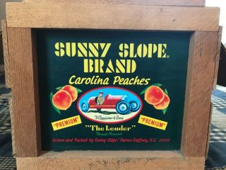 Vintage Sunny Slope Carolina Peaches Fruit Crate W/ Rare Box Insert