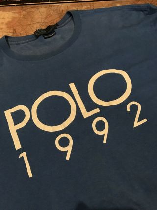 Vintage Polo 1992 The Big Shirt Ralph Lauren Large XL Rare Blue Vtg 90s Sport 2