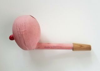 Antique Paper Mache Pink Face Bald Red Nose GERMAN TOY FAVOR Halloween pipe 2