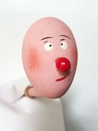 Antique Paper Mache Pink Face Bald Red Nose GERMAN TOY FAVOR Halloween pipe 3