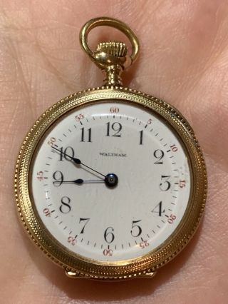Antique 14k Waltham Womens Pocket Watch Royal 1898 Immaculate.