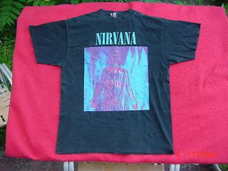 Vintage 1992 Nirvana Sliver Grunge Rock Band Shirt Giant Tag