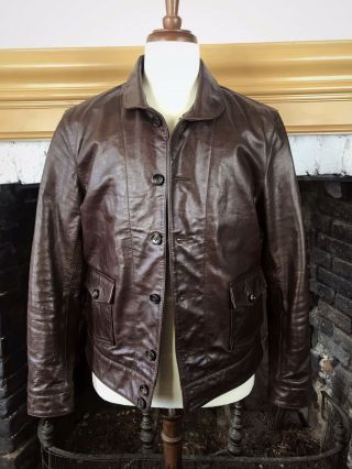 Lvc Levis Vintage Clothing Menlo Cossack Leather Jacket Sz M Albert Einstein 40